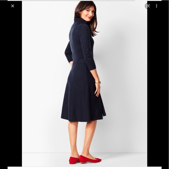 Talbots Dresses & Skirts - Talbots Donegal Cowl Neck Sweater Dress Size M